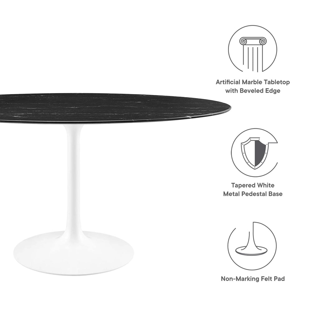 60" Oval Artificial Marble Dining Table O4612
