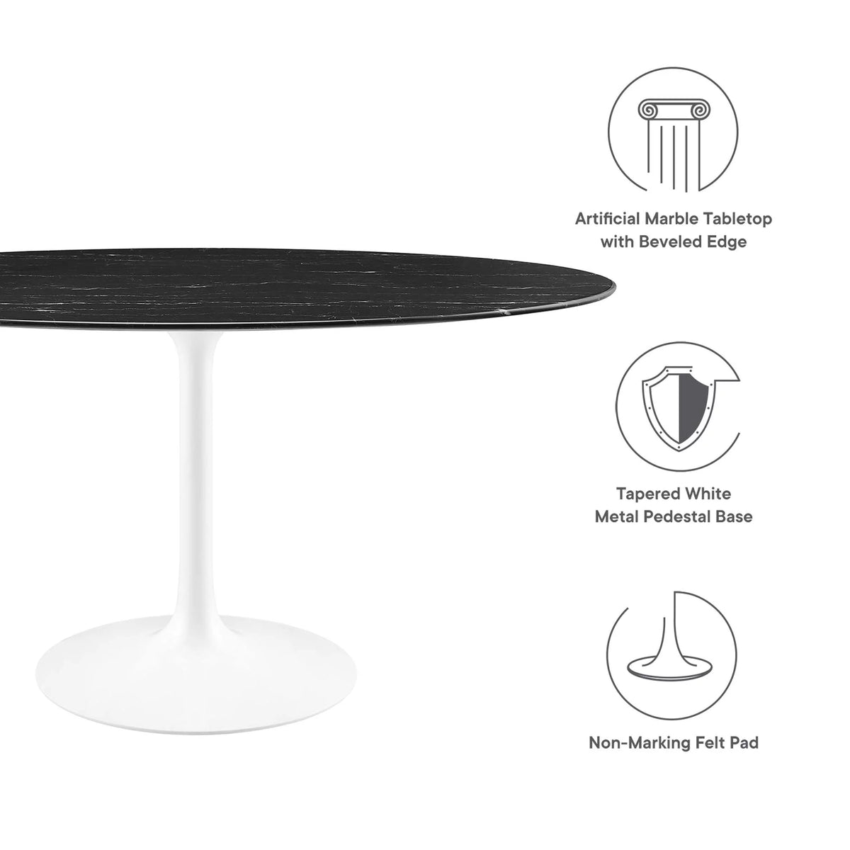 60" Oval Artificial Marble Dining Table O4612