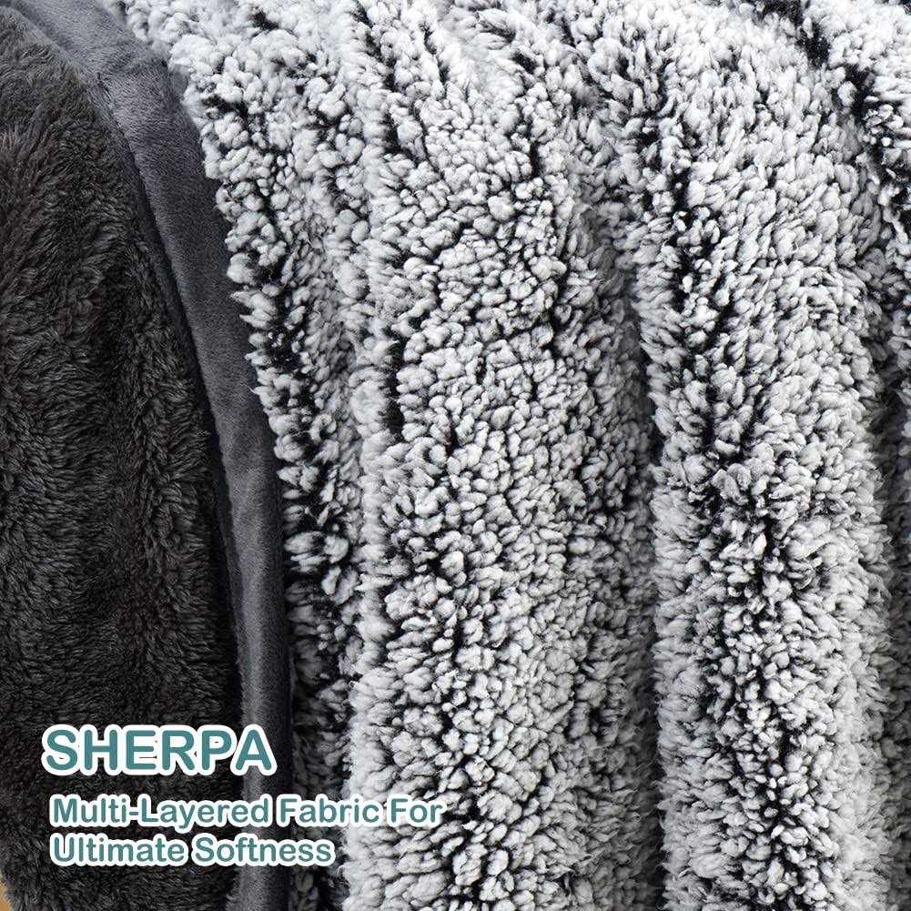 Waterproof Plush Pet Blanket with Sherpa Couch Cover Protector P9147
