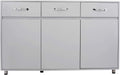 Grey 3-Drawer Storage Cabinet with Doors and Compartments M39809