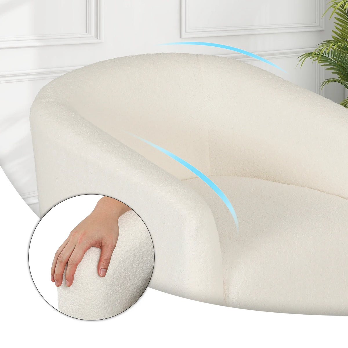 Cream Sherpa Upholstered Accent Chair C585