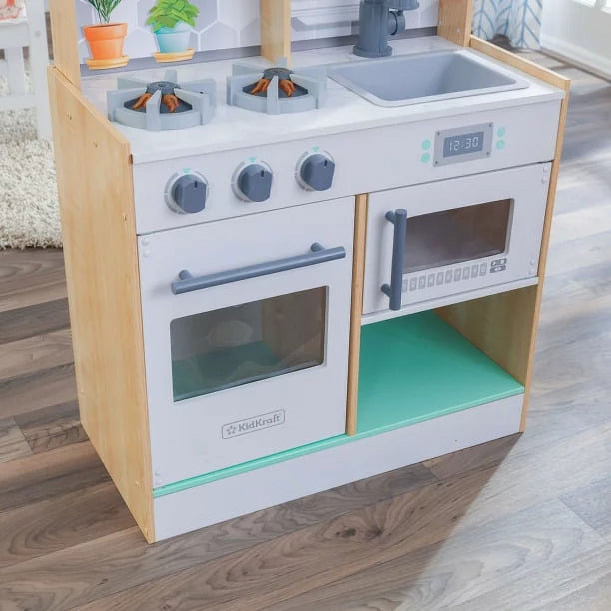 Natural Wooden Play Kitchen with 1 Piece Accessory Play Set X4458
