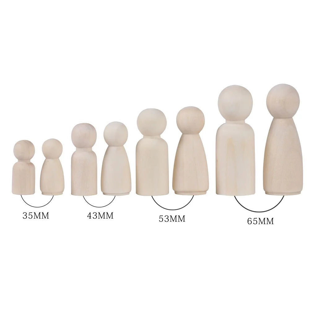 8 Wood Peg Dolls Wooden Figure Toy N343