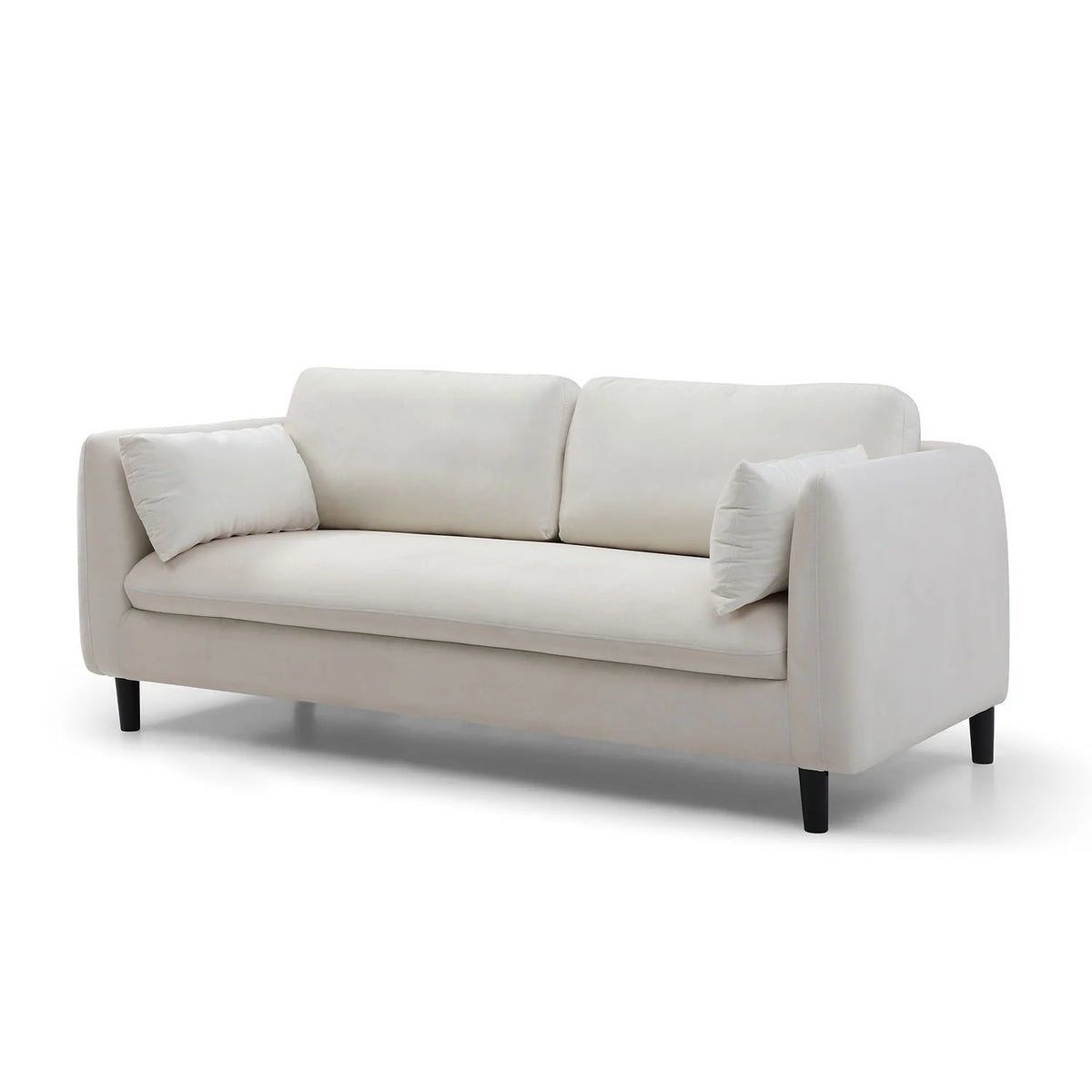 Beige 2-Seat Upholstered Loveseat Sofa Q82154