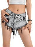 Distressed Ripped Denim Shorts A666591