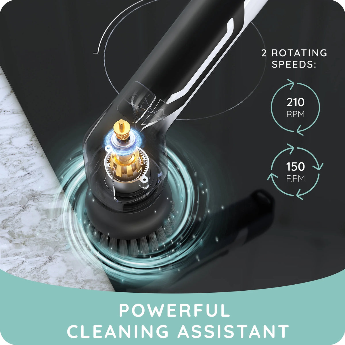 Cordless Handheld Electric Spin Scrubber with 3 Brush Heads E109