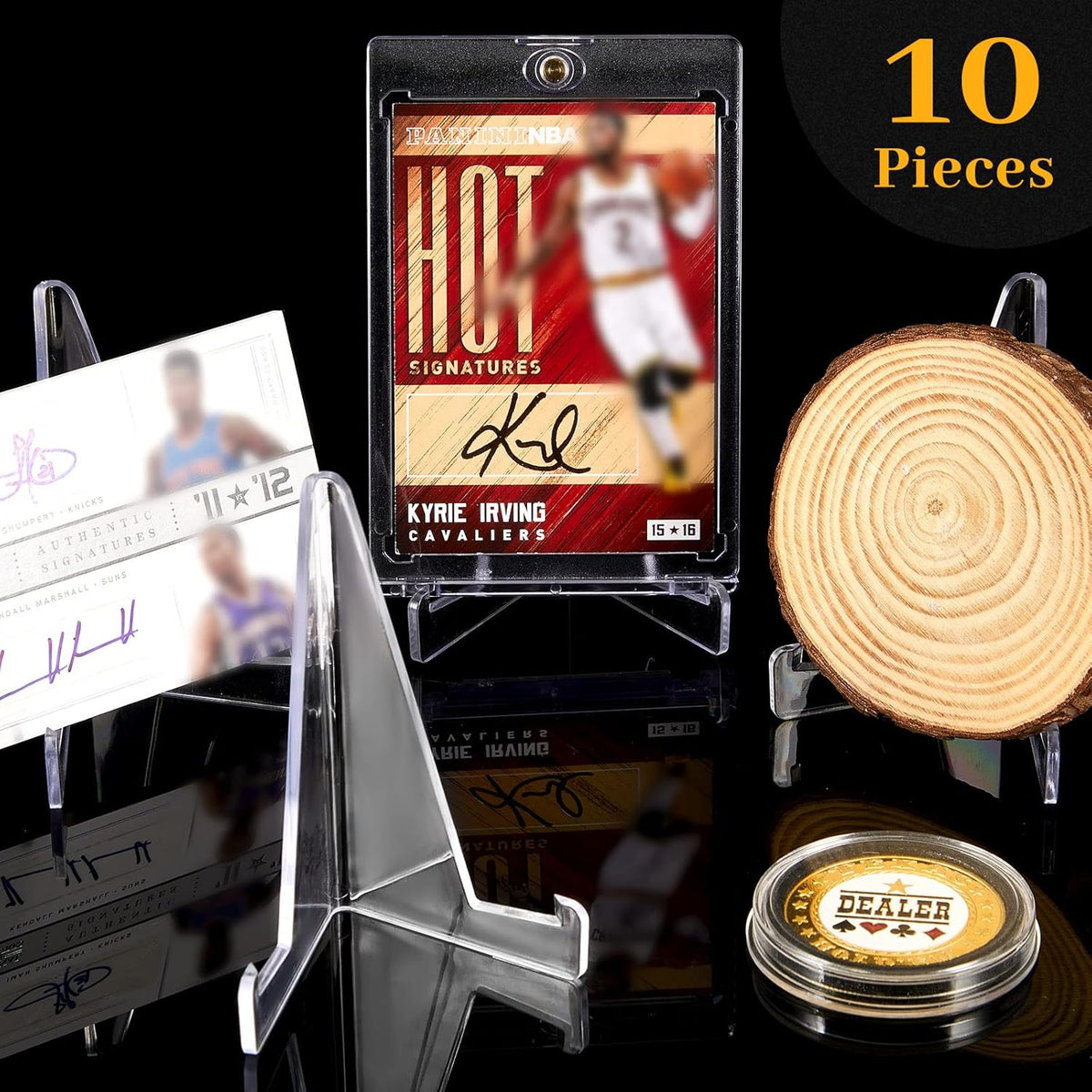 20 Pieces Magnetic Card Holders with 10 Packs Clear Acrylic Stands 35 Pt Clear Trading Cards Cases Protectors R623