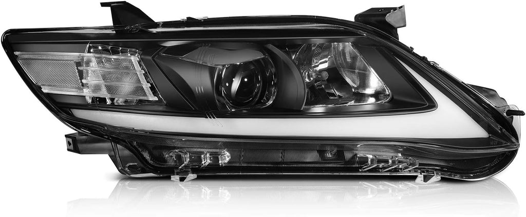 Headlight Assembly Pair for Toyota Camry 2010-2011 Black Housing Clear Lens P37067