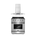 2 Piece Kitchen Appliance Package with Gas Range and Wall Mount Range Hood C8569