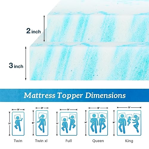 3 Inch Gel Infused Memory Foam Mattress Topper Full F2259