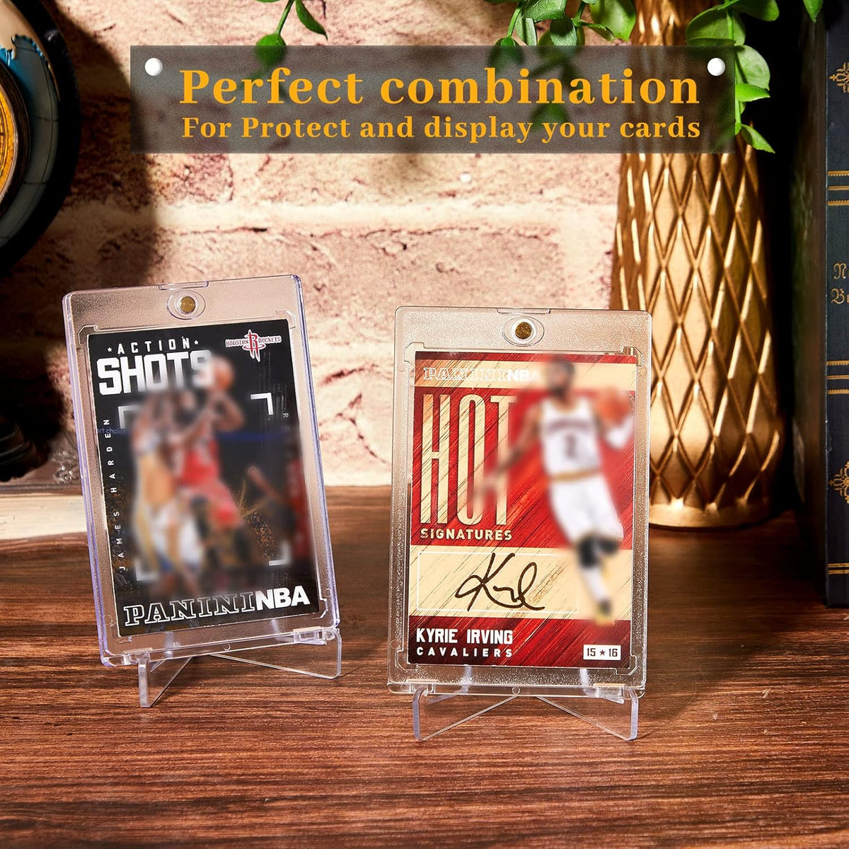 20 Pieces Magnetic Card Holders with 10 Packs Clear Acrylic Stands 35 Pt Clear Trading Cards Cases Protectors R623