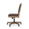Dark Brown Faux Leather Swivel Office Chair P681