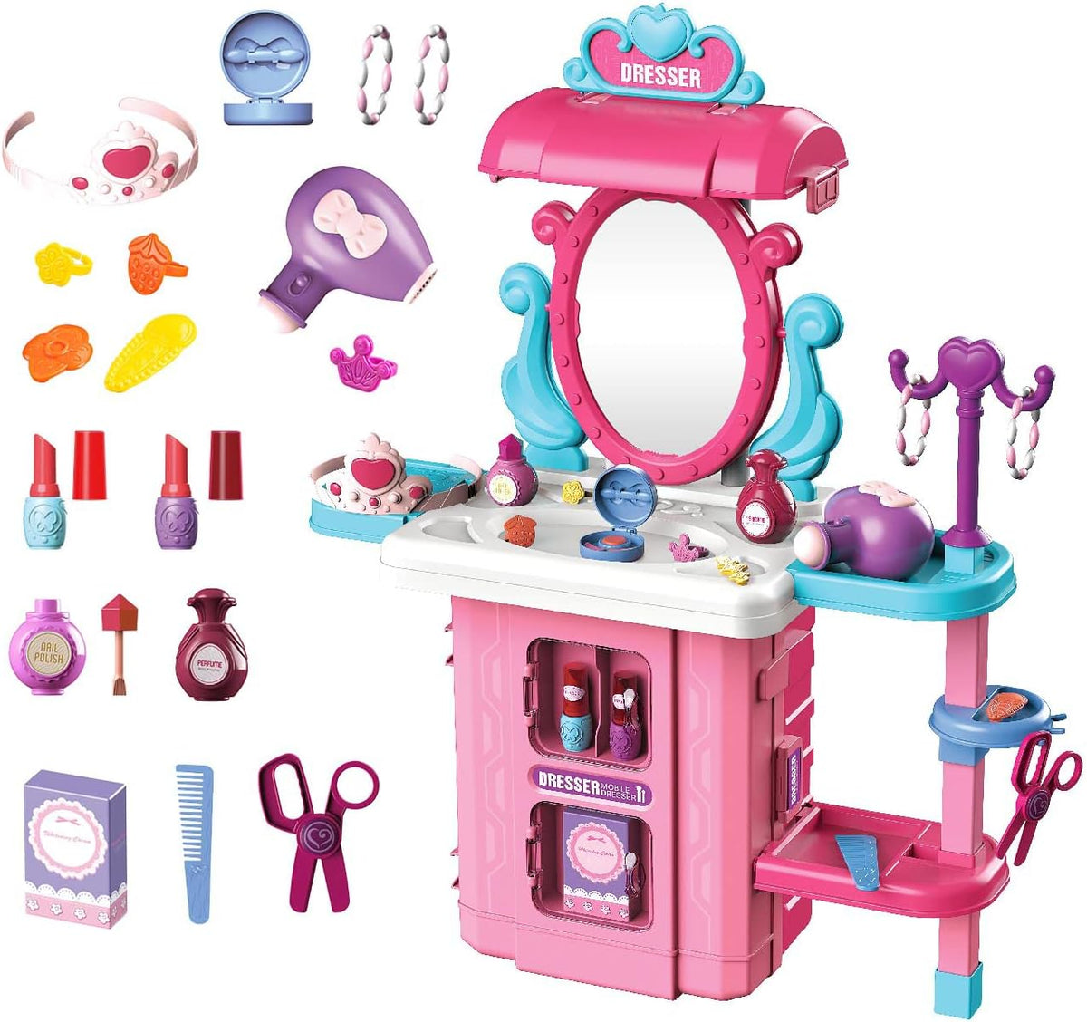 Green 49 PCS Kitchen Playset Travel Suitcase E9128