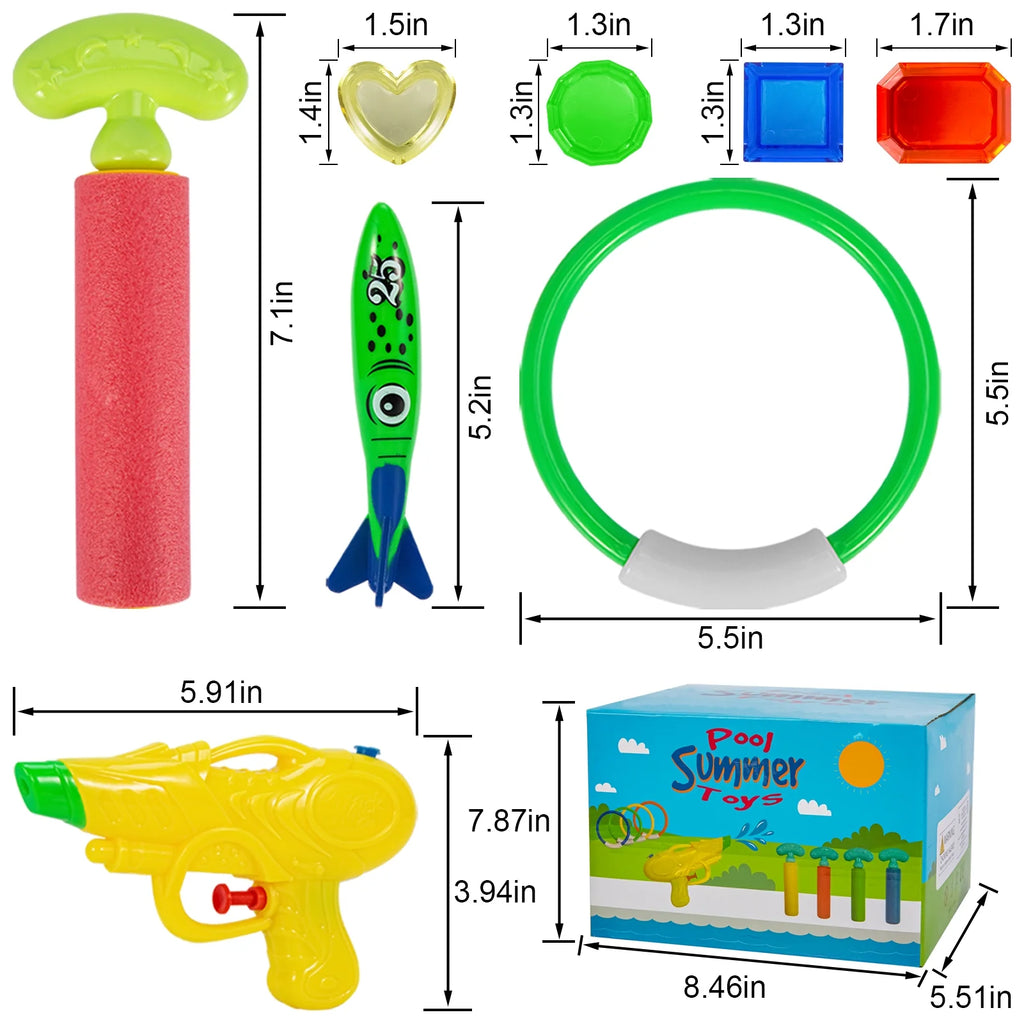 Swim Pool Diving Toys Water Rings Sticks Octopus Torpedo Balls B661