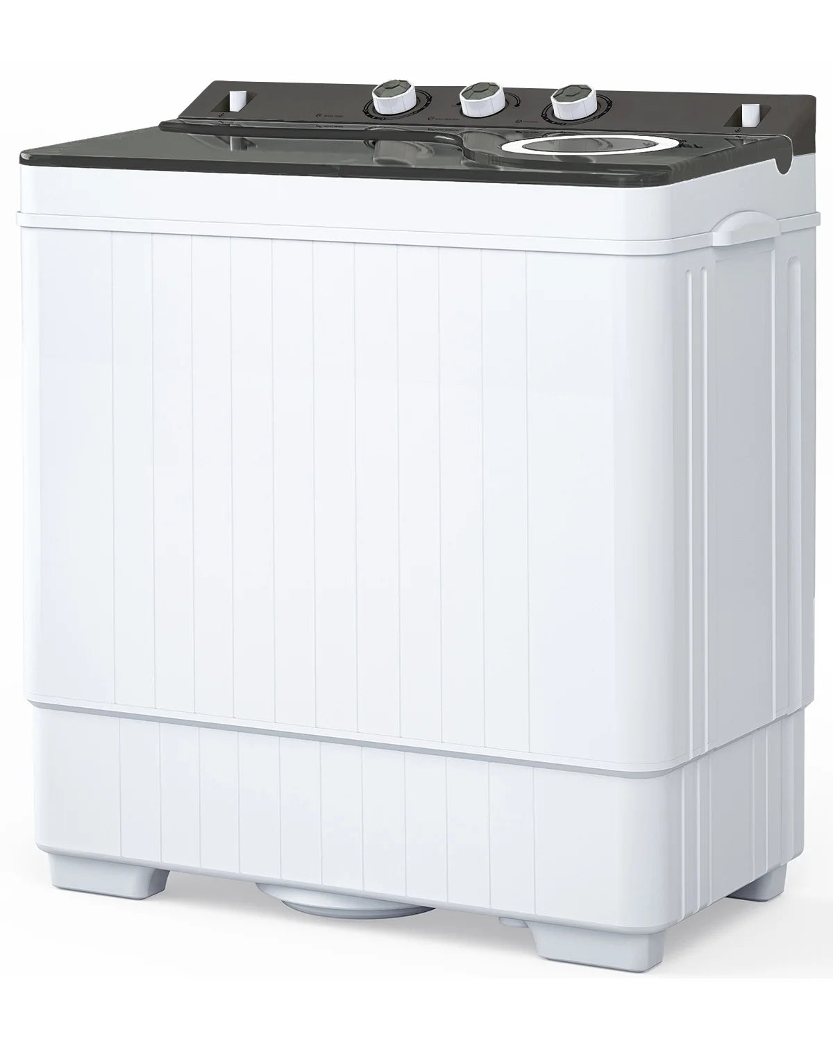 Semi-automatic Twin Tub Washing Machine, 26Lbs, White & Grey D201