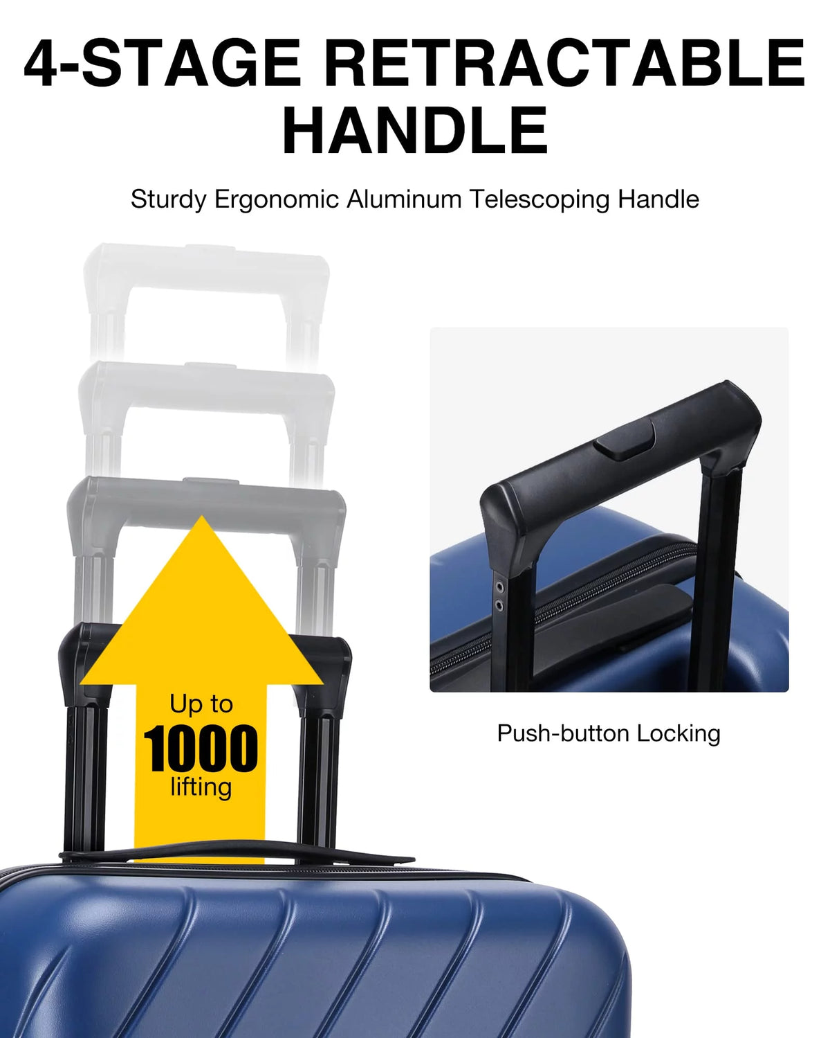 Hardside Carry On Luggage, Lightweight PC Suitcase with Spinner Wheels & TSA Lock Z218454